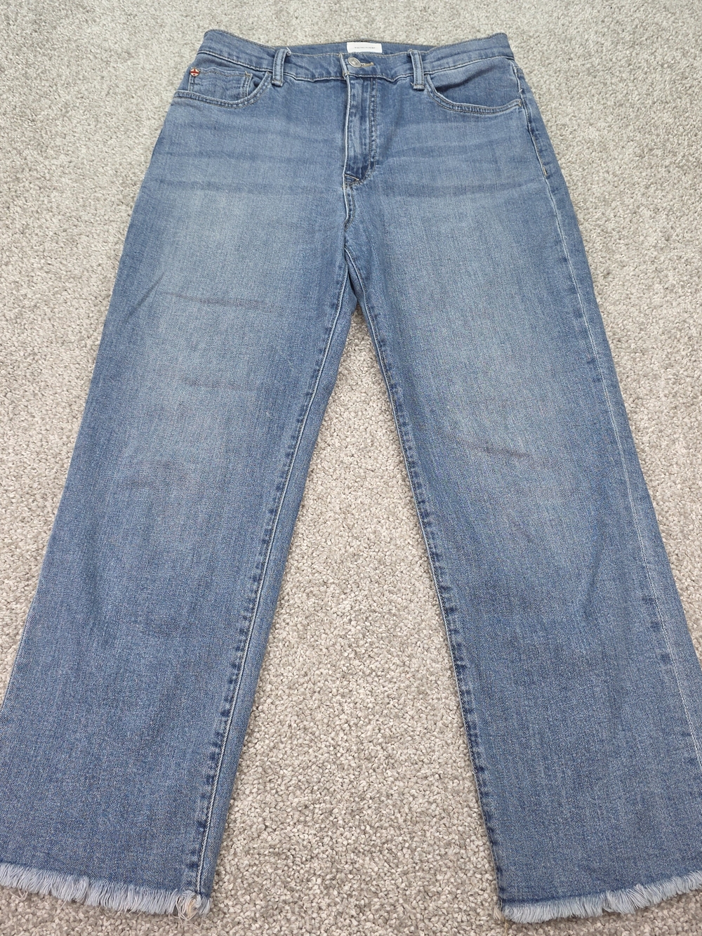 Hudson Womens Size 27 NOA High-Rise Straight Leg Crop Stretch Raw Hem Jeans